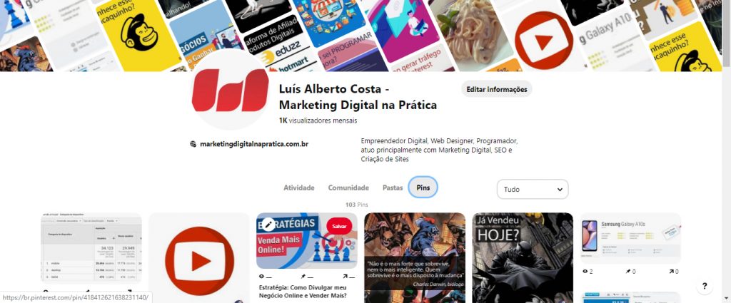 pinterest marketing digital perfil