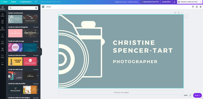 canva cartao de visita